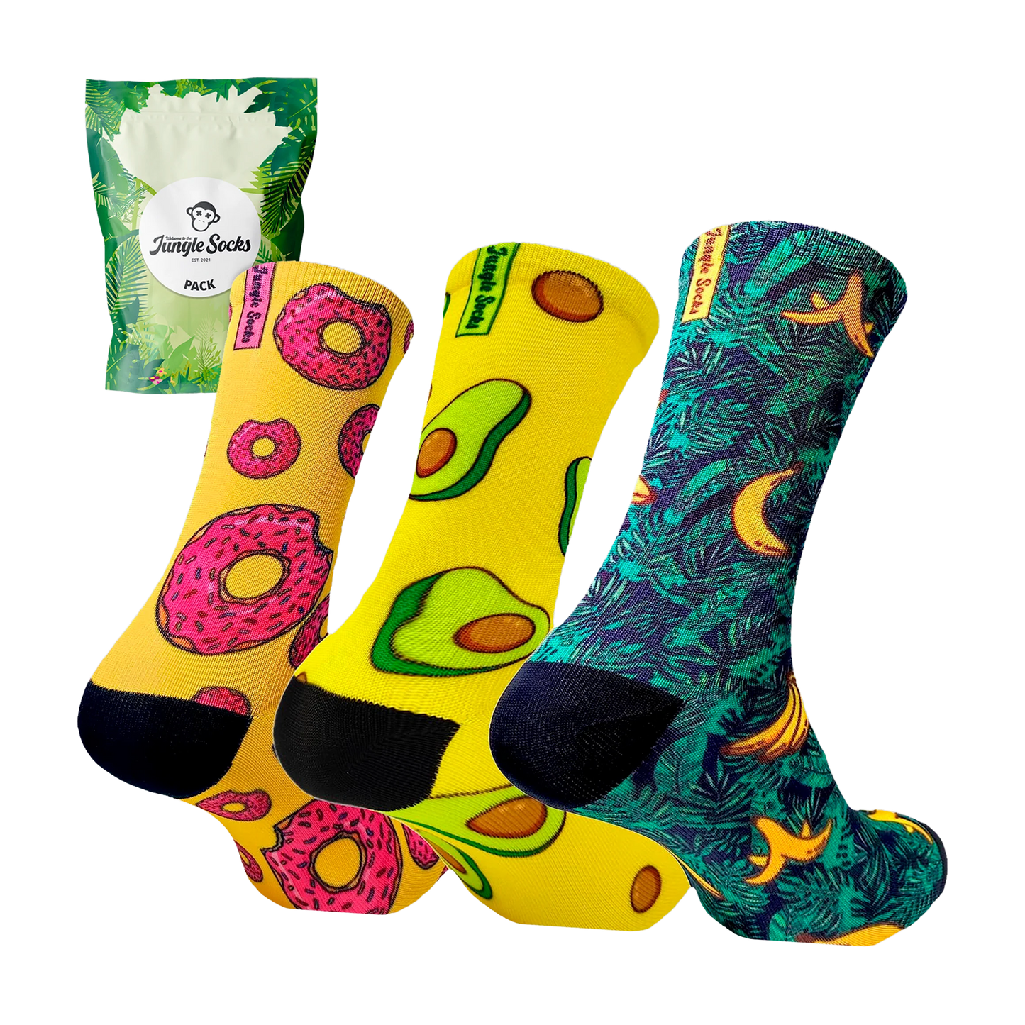 Pack Of 3 Socks - Donuts, Avocados &amp; Bananas
